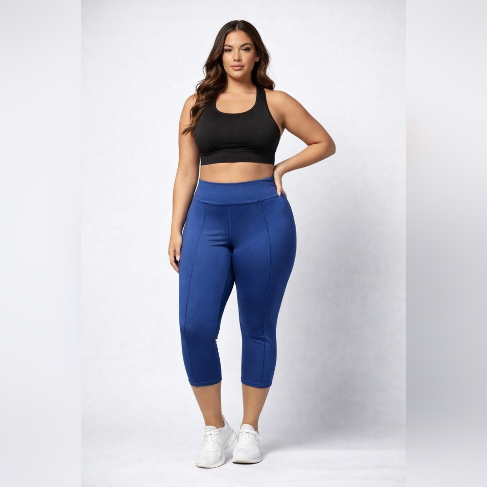 TOMMY HILFIGER Classic Blue 7/8 Athletic Yoga Ankle Legging - Size XL